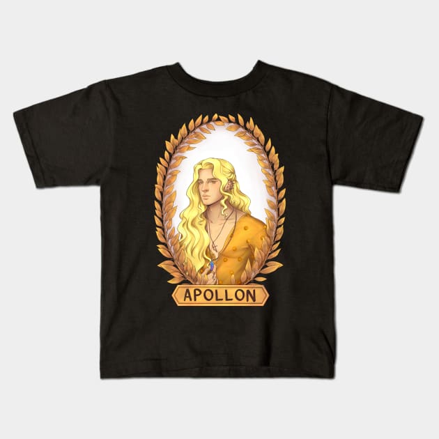 Apollo Greek God Modern Version Greek Mythology Kids T-Shirt by Tati Seol